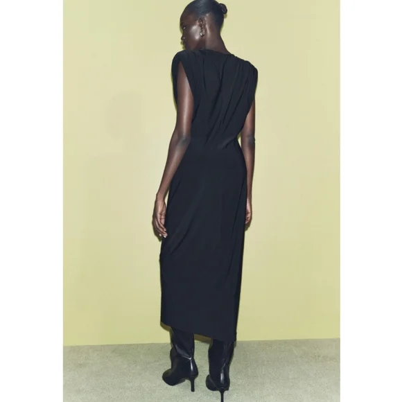 ZARA LONG DRESS WITH SHOULDER PADS SIZE M - Picture 7 of 11